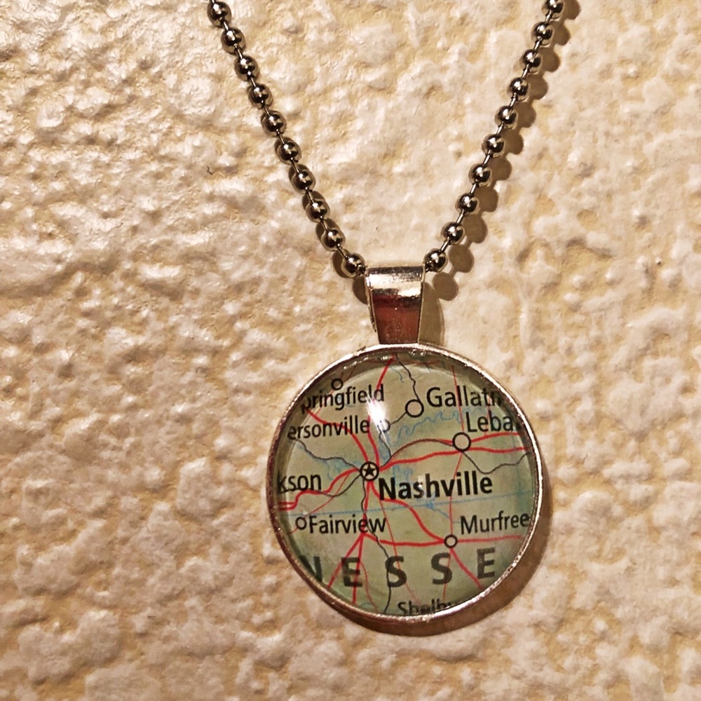 Nashville Map Pendant Necklace
